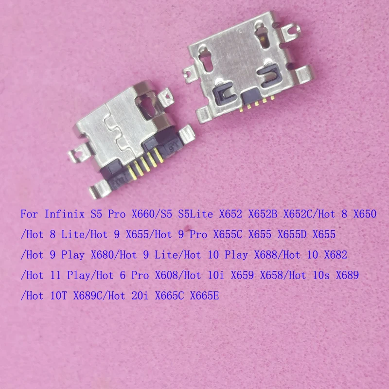 10-100Pcs Charging Charger Usb Dock Connector Plug For Infinix S5 Lite Hot 8 9 10 11 Play 10i 6 Pro 10s 10T 20i X660 X652 X650