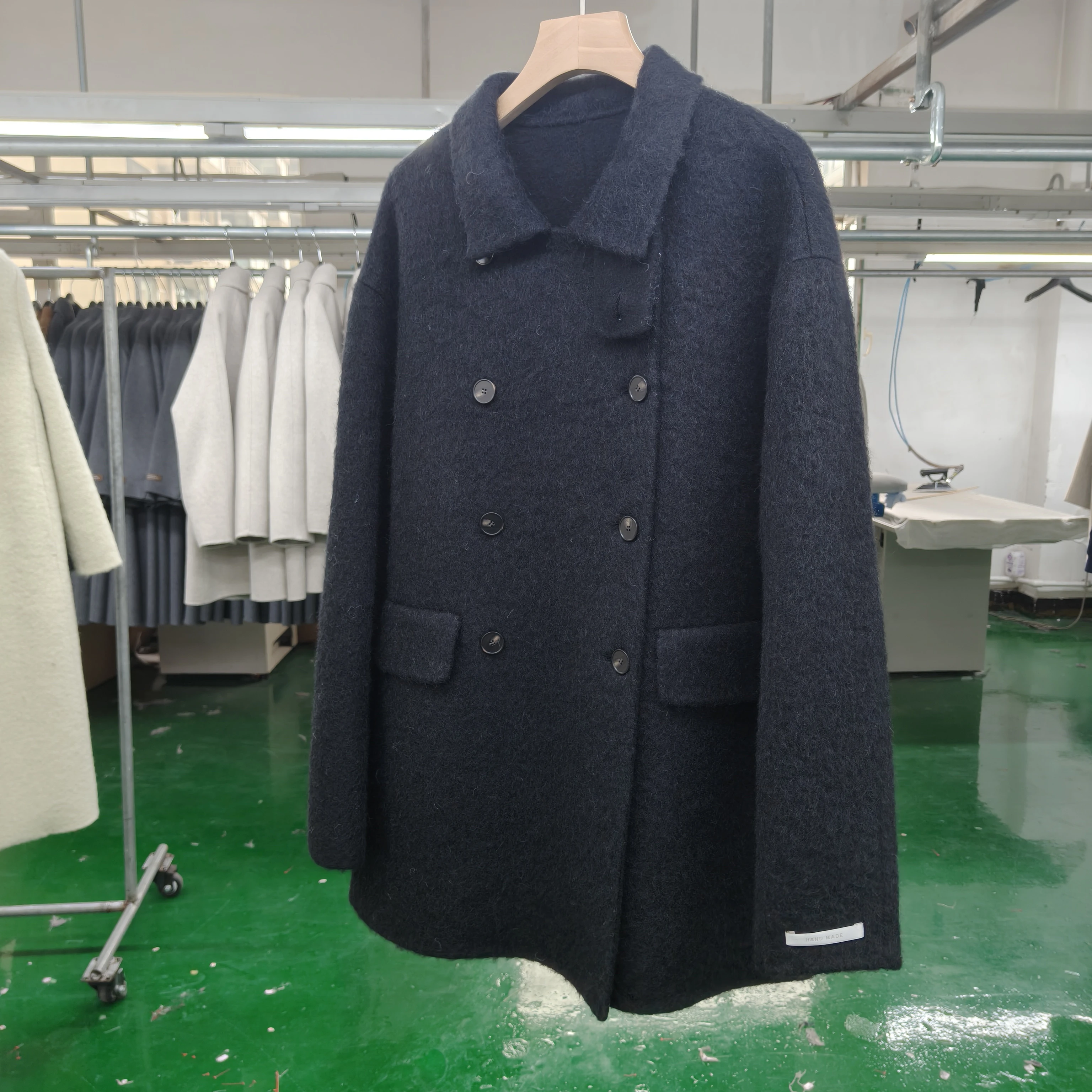 الخريف/الشتاء جديد وصول الكورية الوقوف طوق سوري الألبكة معطف الصوف الشتاء النساء لينة وأنيقة المرأة معطف الصوف السميك #3