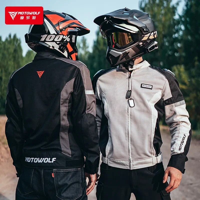 Motowolf Summer Motorcycle Riding Jacket Mesh Casual Jacket CE Protection and Anti Drop Racing Riding Sui Casco Knight Clothing