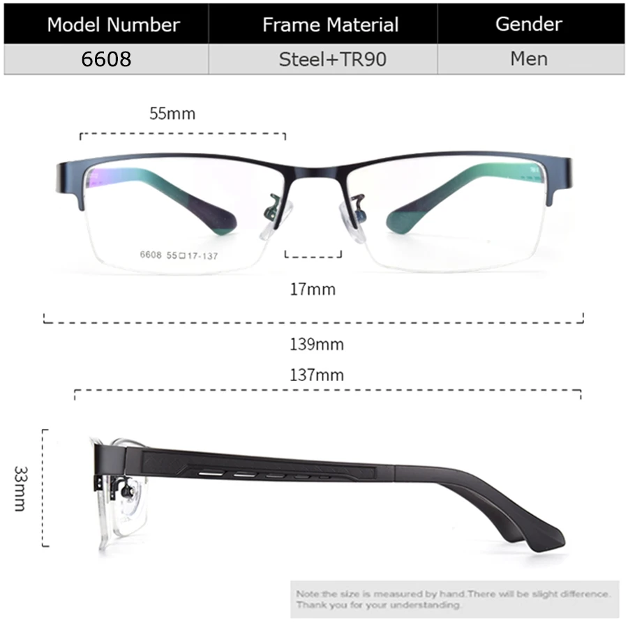 Men Custom Prescription Glasses Photochromic Anti-Blue Light Myopia Hyperopia Multi-Focal Progressive Reading Glasses