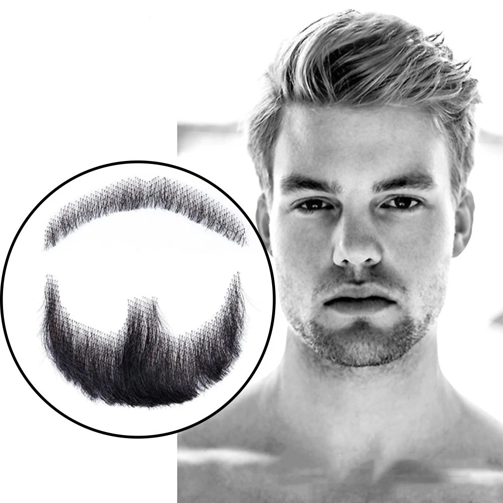 Gesimuleerde Mannelijke Baard Handgemaakt Om Een Realistische, Natuurlijke En Ademende Look Te Creëren