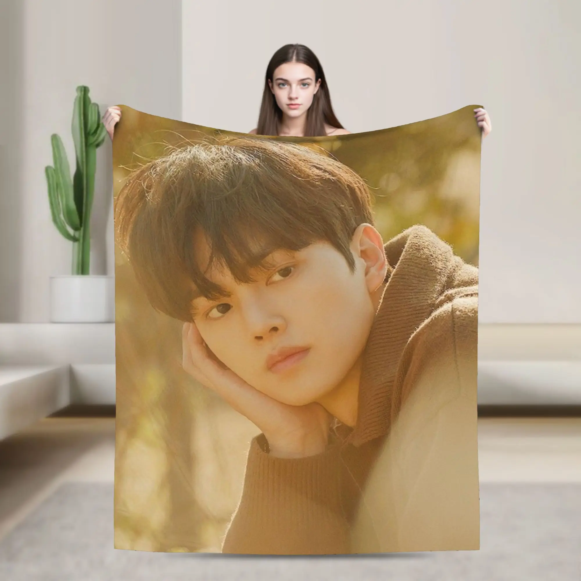 

Super Soft Song Kang my demon actor Throw Blanket Premium Flannel Fleece Lightweight Bed Blanket Warm Plush Bedspread All Season