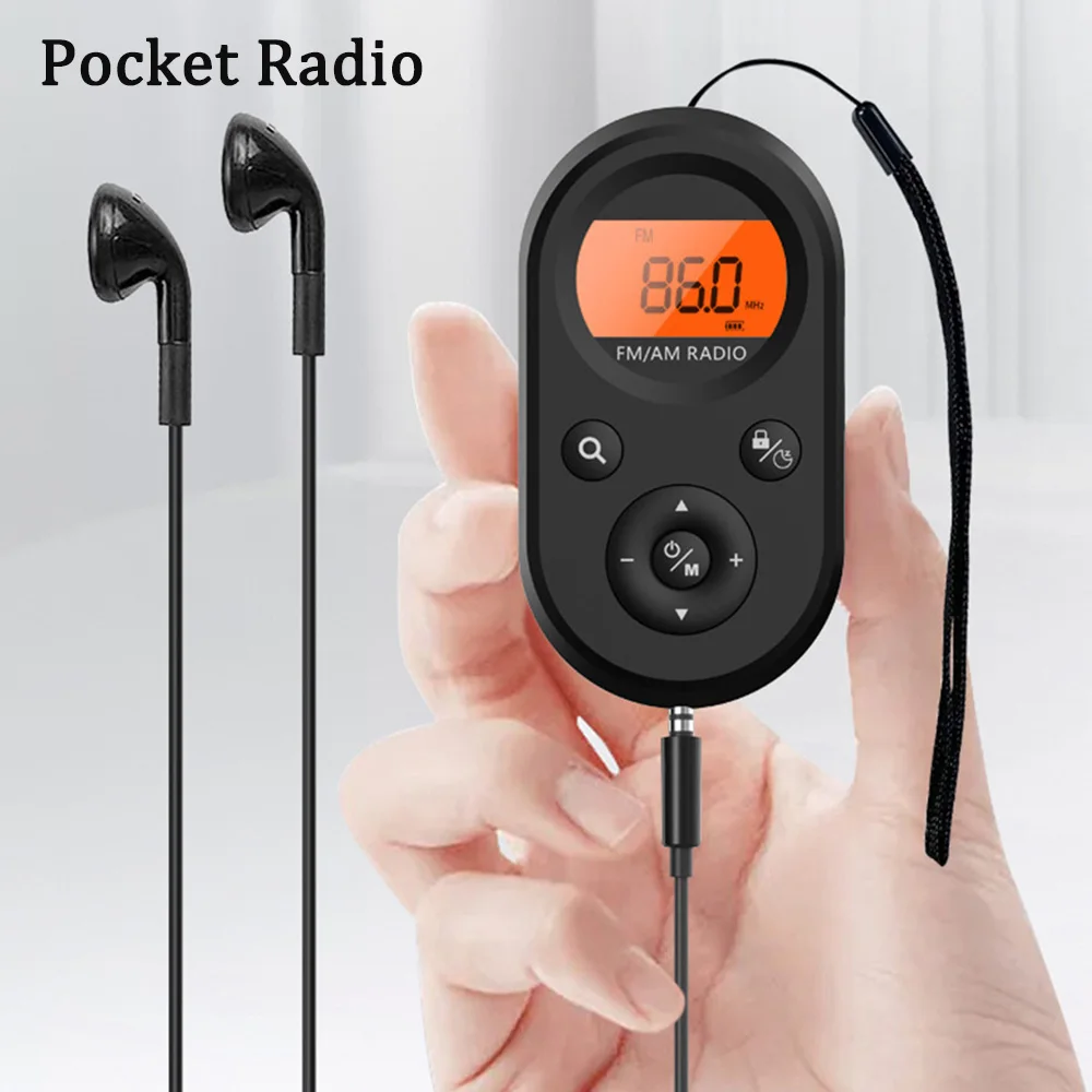 

Portable AM/FM Radio, Rechargeable Pocket Radio with Long Battery Life, Stereo Earphone, Sleep Timer, Small Digital Transistor