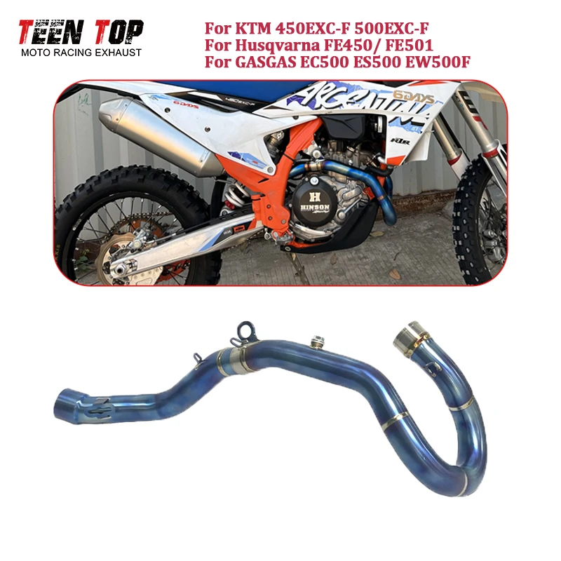 TitaniumAlloy For GASGAS EC500 ES500 EW500F Exhaust Header EC ES 500 Exhaust Elbow Front Link Pipe OEM Offroad Bike Exhaust Pipe
