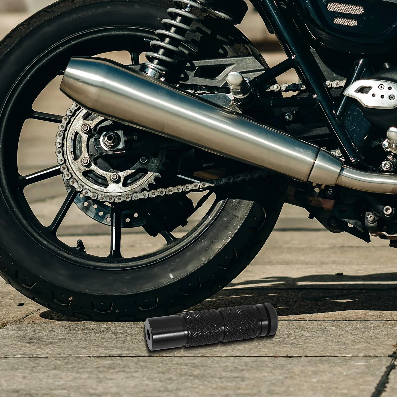 

2Pcs Aluminum Alloy Motorcycle Foot Peg Rear Footrest Black Lightweight Durable Off Road Accessories Motorcycle Foot Pegs