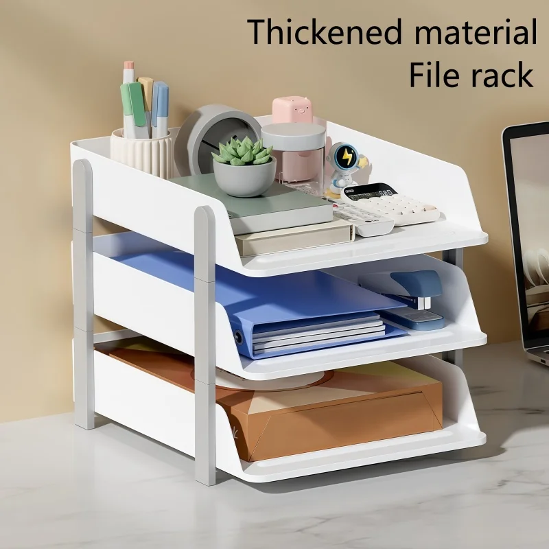 Detachable Desktop Organizer Stackable File Rack Office Storage Holder Multi Layer Paper Tray for School Home Stationery
