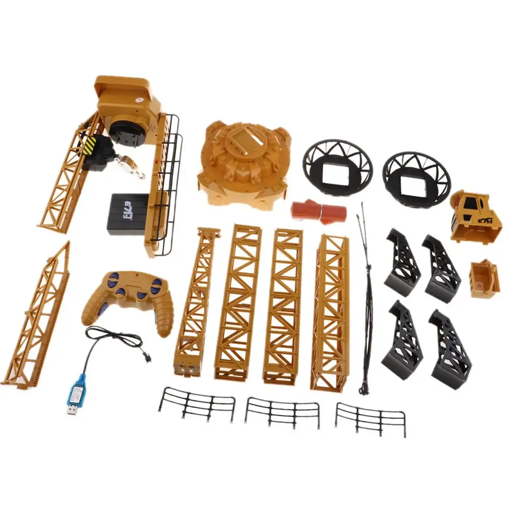 

6-канальный радиоуправляемый башенный кран, вращение на 680, поднимание с 6-канальным механизмом для детей, модель строительной инженерной игрушки
