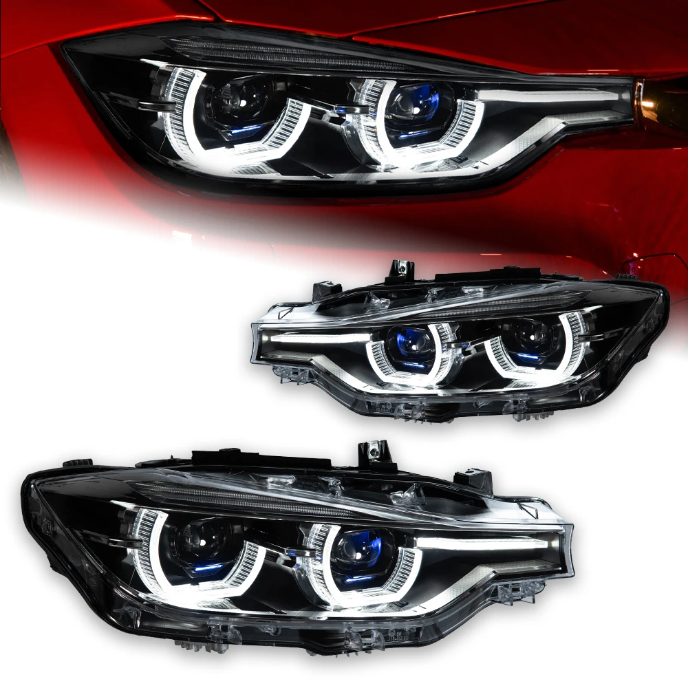 

Автомобильные фары AKD для BMW F30, светодиодные фары, линзы проектора 2013-2018 F35 3 серии 320i 325i DRL, автомобильные аксессуары «ангельские глазки»