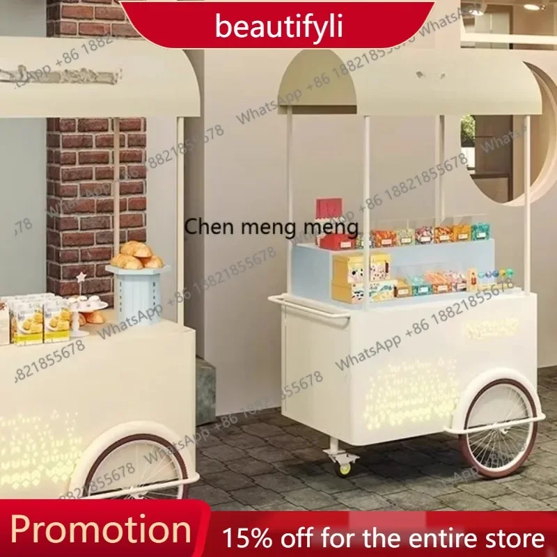 Q181  Creative stall three-wheeled cart store luminous stall float mobile display booth dining car