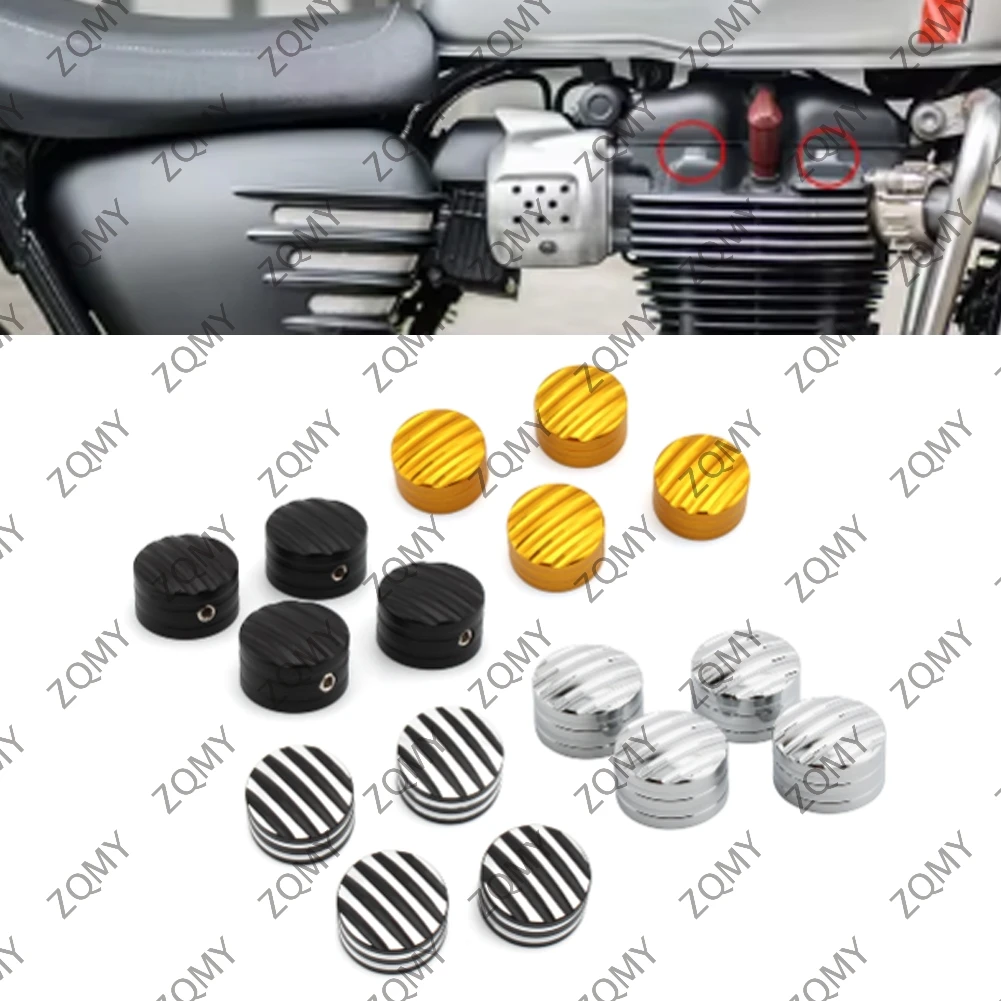 4pcs Motorcycle Spark Plug Cover Engine Screws Nut For Triumph Bonneville T120 Black Thruxton R Street Twin Cup Scrambler