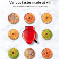 110V Heart Waffle Maker Mini Cake Maker Double-Sided Heating Doughnut Portable Breakfast Machine Breakfast Mold Kitchen Supplies 6