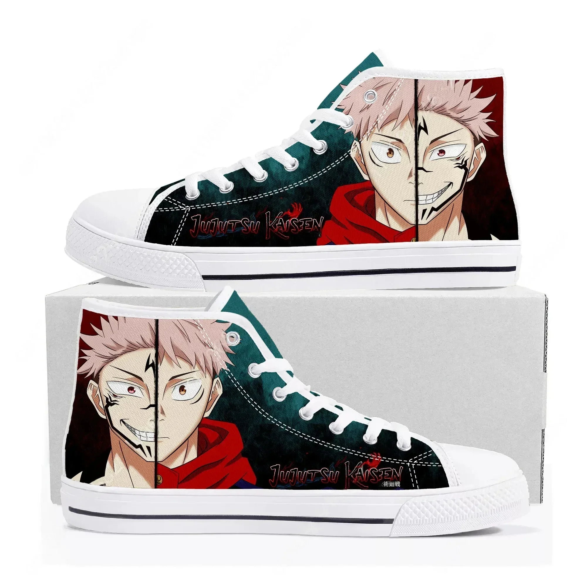 Jujutsu Kaisen Itadori Yuji Sukuna High Top Sneakers High Quality Mens Womens Teenager Canvas Sneaker Casual Couple Shoes Shoe