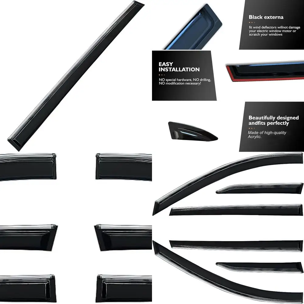 

Набор оконных козырьков от дождя, комплект из 6 предметов для Toyota Sienna 2021 2022 2023 2024 2025/Free RAIN Out-Channel Guard Deflector (для Sie