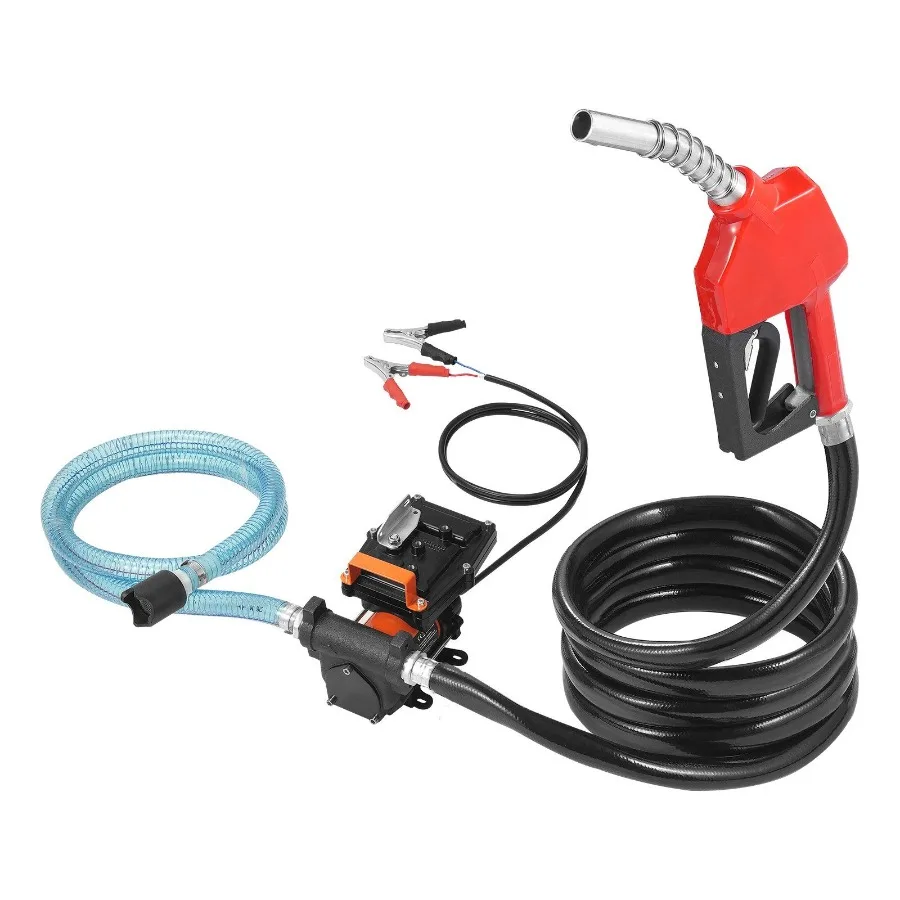 

Fuel Transfer Pump 12V 15 GPM 1 4 HP Diesel Pump with Auto Fuel Nozzle