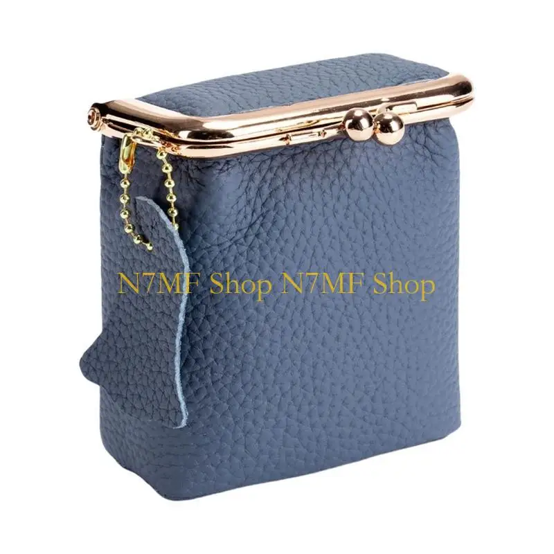 

N7MF Маленькая кожаная шкатулка для драгоценностей Винтажный кошелек для монет с надежной застежкой-серьгой-органайзером для для