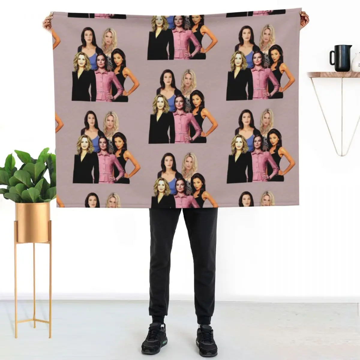DH-cast Throw Blanket Furry Decorative Throw Bed Fashionable Travel Loose Moving Blankets