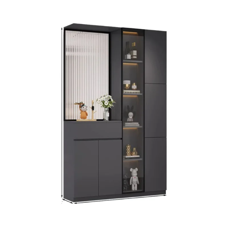 Entry entrance shoes living room simple household door light luxury integrated glass screen storage