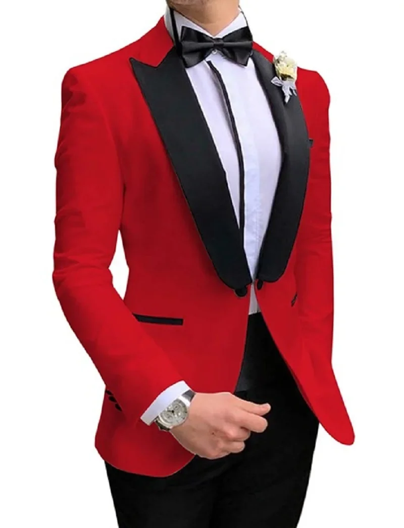 Sky Blue Men Suits Prom Tuxedos Groom Blazer Slim Fit Dinner Party Suit for Wedding Blazer+Pants+Bow