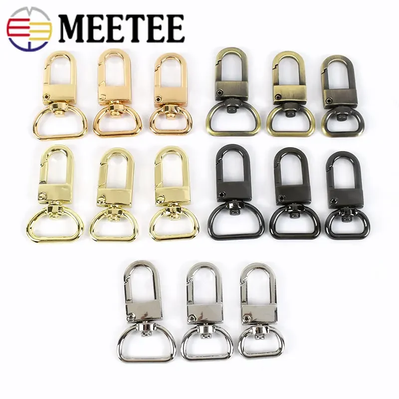 5/10/20pcs Meetee 13-19mm Bag Metal Belt Strap Buckles Carabiner Snap Spring Hook Lobster Clasp Dog for Purse DIY Leather Craft