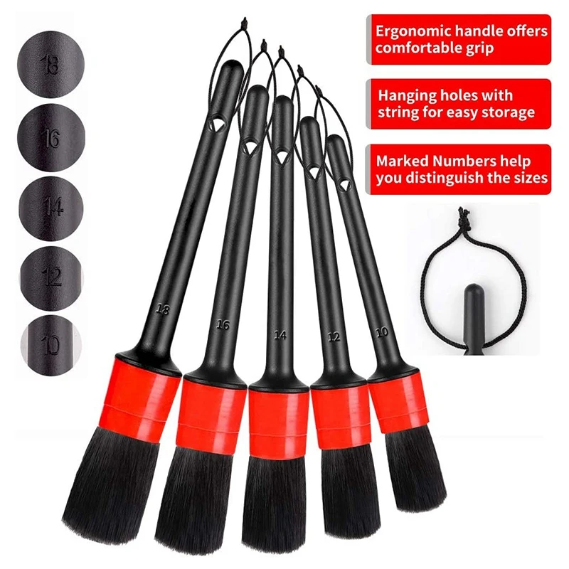 9PCS Car Detailing Brush For Washing Car Interior Cleaning Wheel Spacerims Dashboard Air Vent Trim Detailing Tool