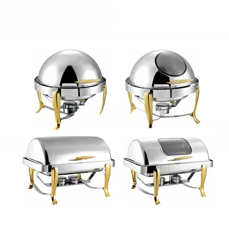 Luxury Chafer Gold Buffet Food Warmer Electric Hotel Set Shaffing Chafing Dish Heater Buffet Serving Chaffing Dish for Catering