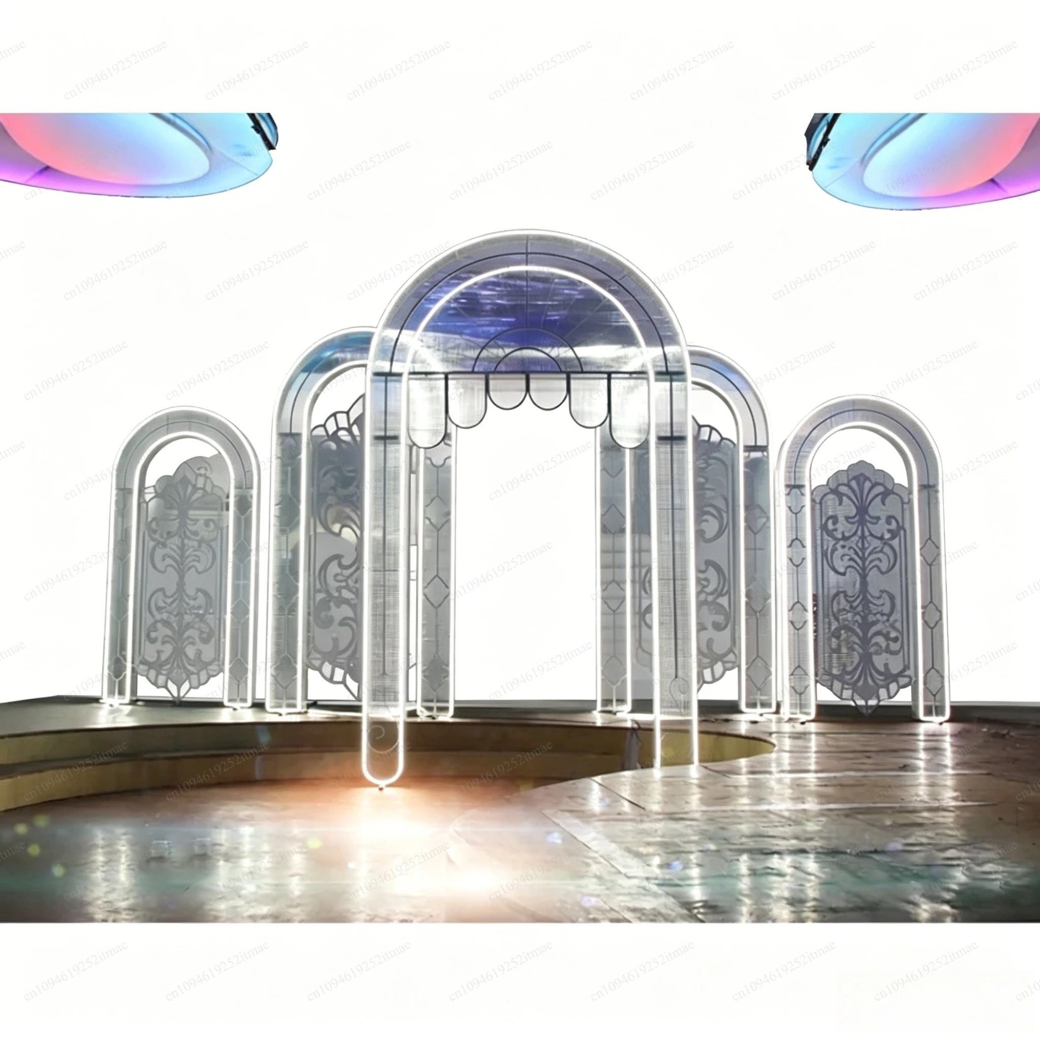 Luminous PVC Arch Stand Lightweight LED Glowing Frame Wedding Party Scene Decor