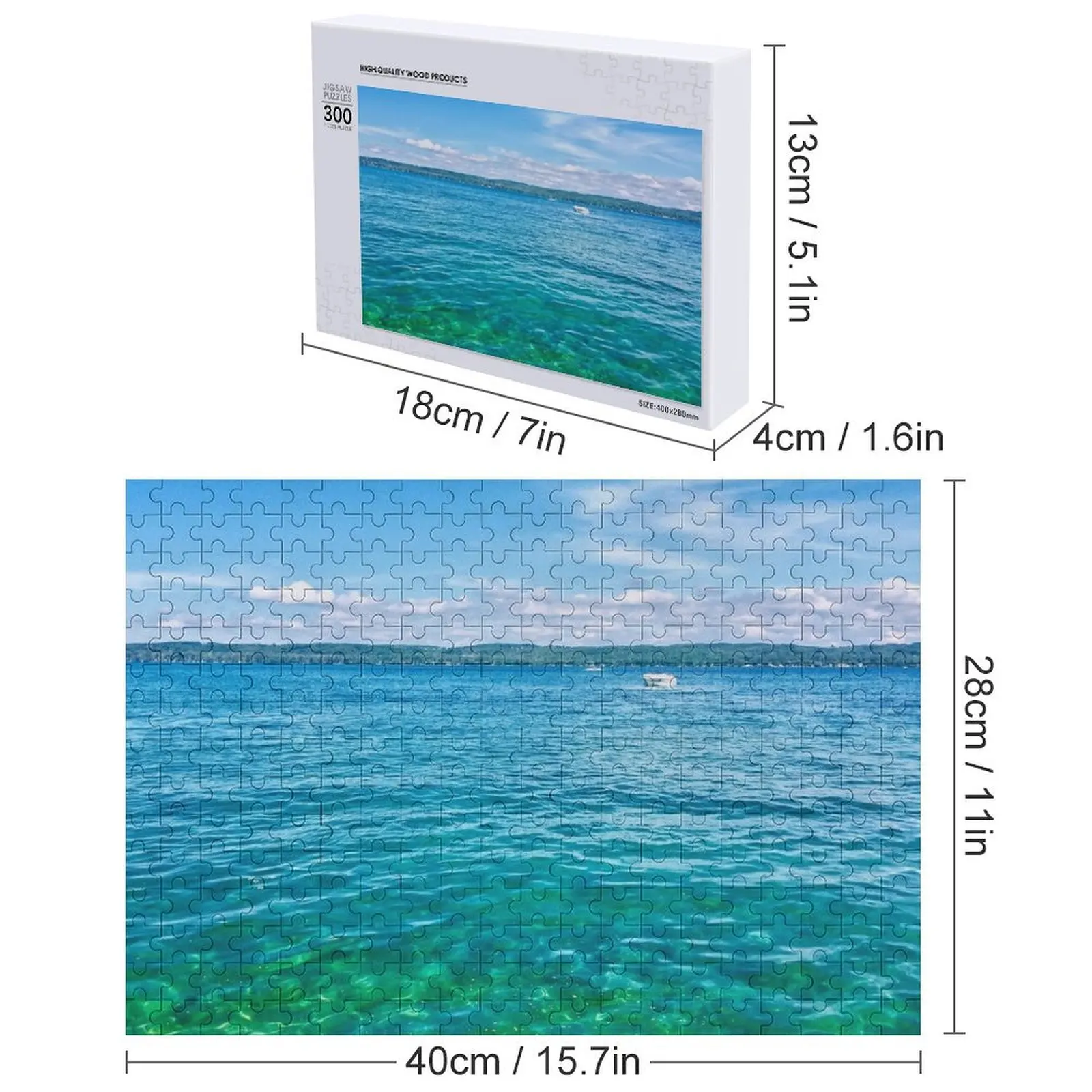 Puzzle de bateau sur le lac de la torche pour enfants, cadeau personnalisé