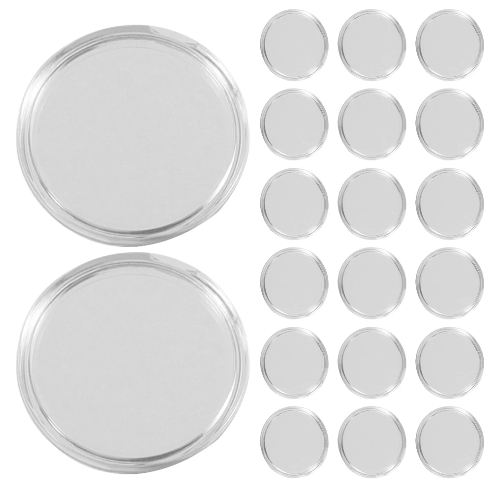 80Pcs Transparent Round Plastic Coin Protectors Capsules Clear Storage Containers Portable Collecting Coin Display Cases