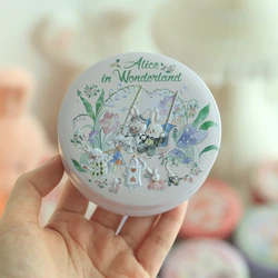 1PCS Cartoon Rabbit Dessert Tin Storage Box Small Round Seal Tea Cans Girls Bedroom Jewelry Case Metal Candy Packaging Gift Box