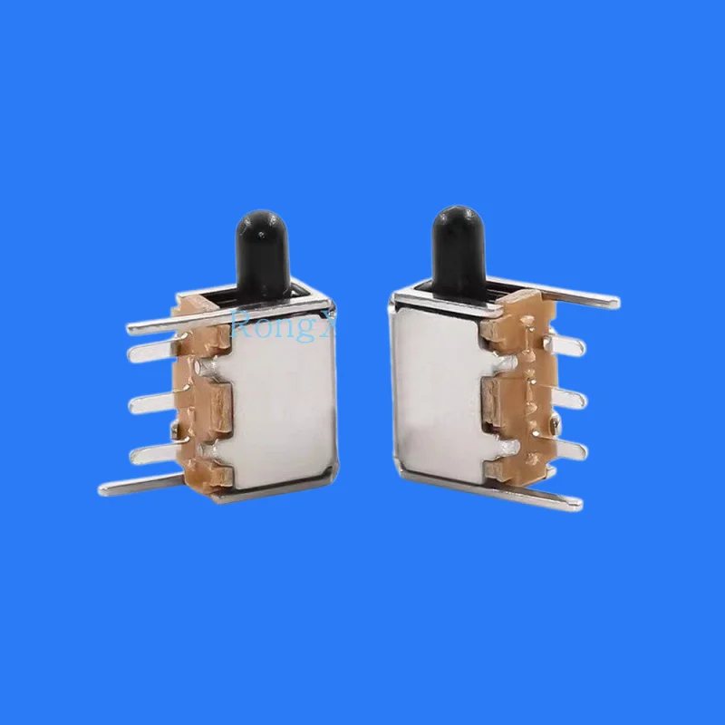 100pcs/ PS-12D33 G4 straight key power switch lockless reset button single row 3-foot horizontal plug with 2 fixed feet