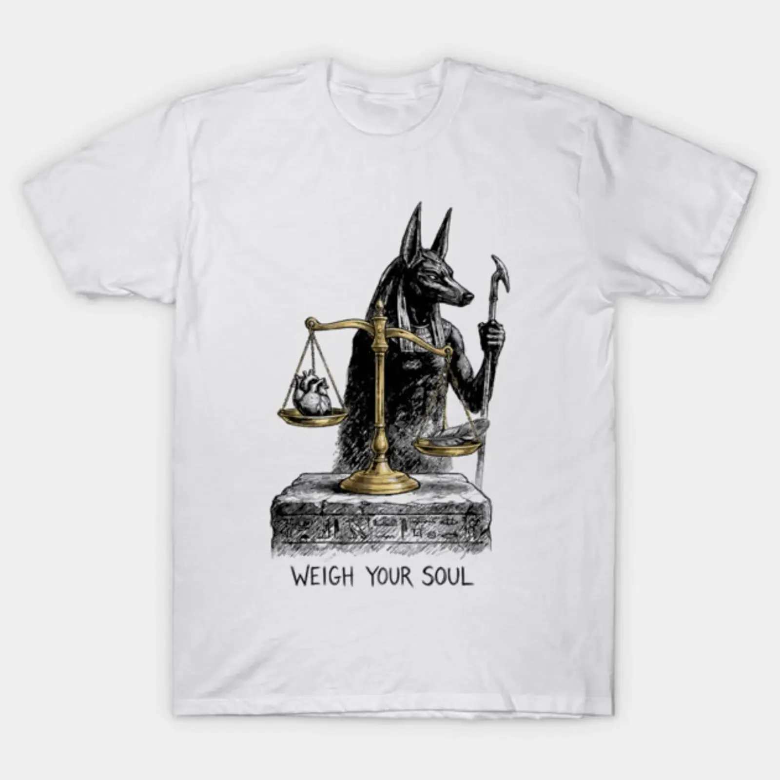 Final Judgement Anubis God Egyptian Mythology T Shirt vintage Washed Unisex Top For Everyday Wear Soft Versatile homme