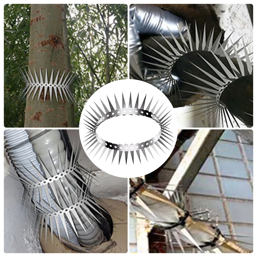 

Bird Repellent Spikes with Gloves Pigeon Spikes Keep Birds Squirrel Raccoon Rat Away for Garden Fence Roof Window Sill and Wall