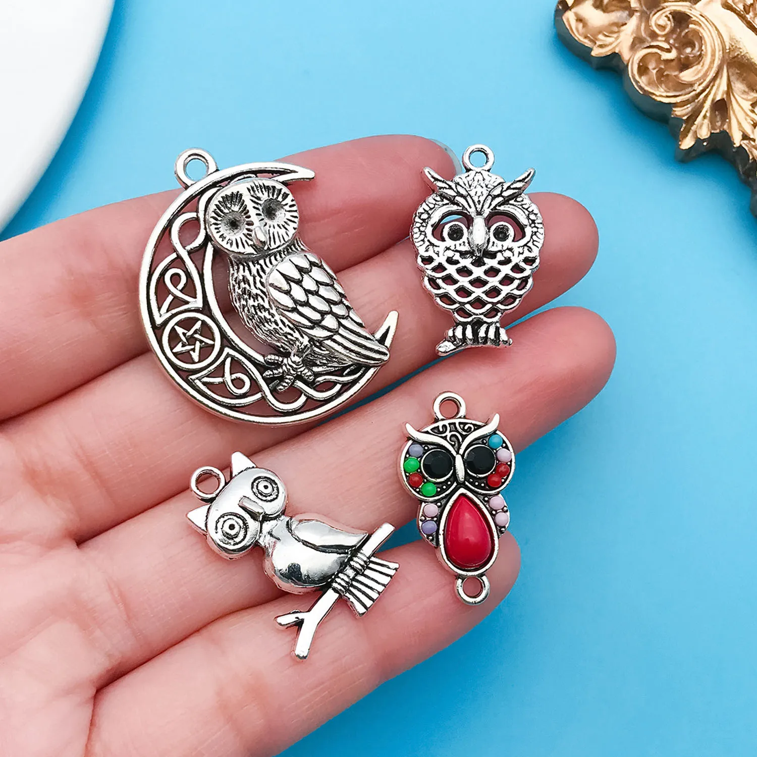 Mix 22pcs  Animal Charm Multiple Styles of Owl Pendants For Jewelry Making Findings Crafting Accessory For DIY Necklace Bracelet