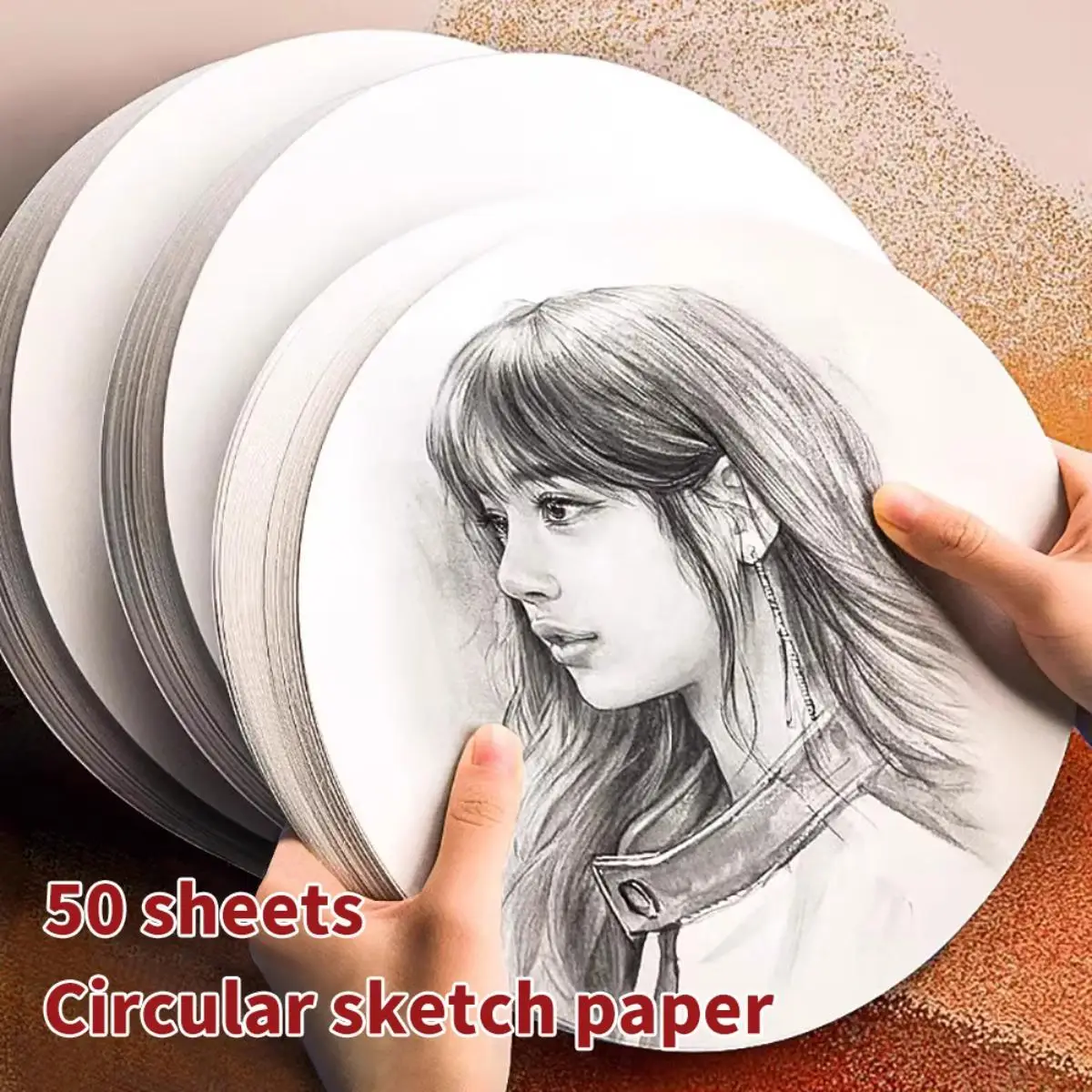 50 Sheet Profession Circular Sketch Paper for Post Card,Paintings,DIY Christmas,Halloween Greeting Card Art Supplies Stationery