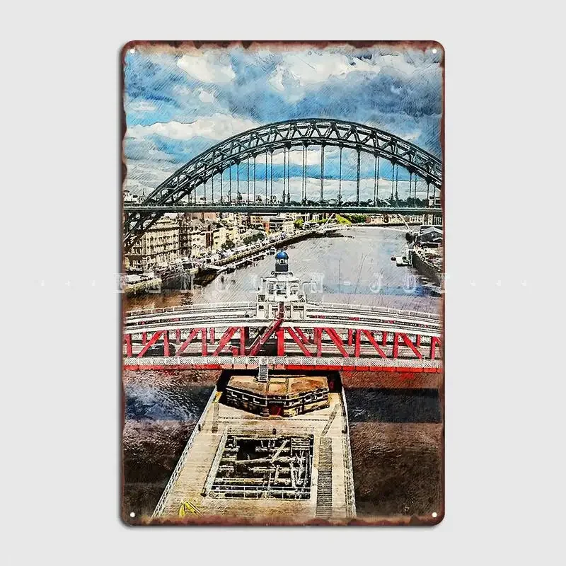 Newcastle Upon Tyne City Art Metal Sign Wall Pub Cinema Personalized Mural Painting Tin Sign Poster
