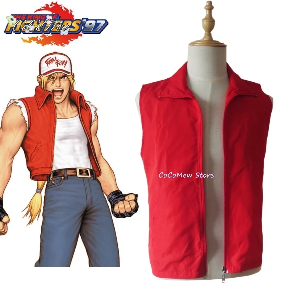 KOF King of Fighters Fatal Fury Terry Bogard Jacket Vest Game Cosplay Costume Halloween Carnival Party Costume