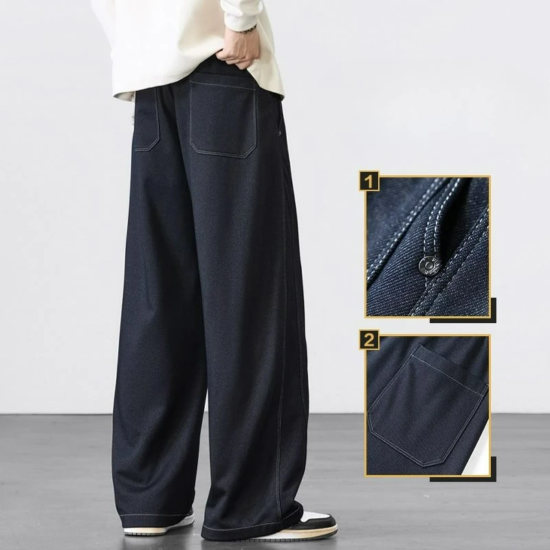 New Autumn Winter Business Men Jeans Casual Straight Stretch Fashion Y2K Classic High Street Denim Pants Male Versatile Clothing