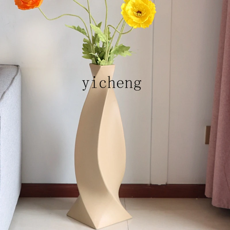 Zf Light Luxury and Simplicity Style Floor Vase Living Room Flower Arrangement Decoration Modern High-End