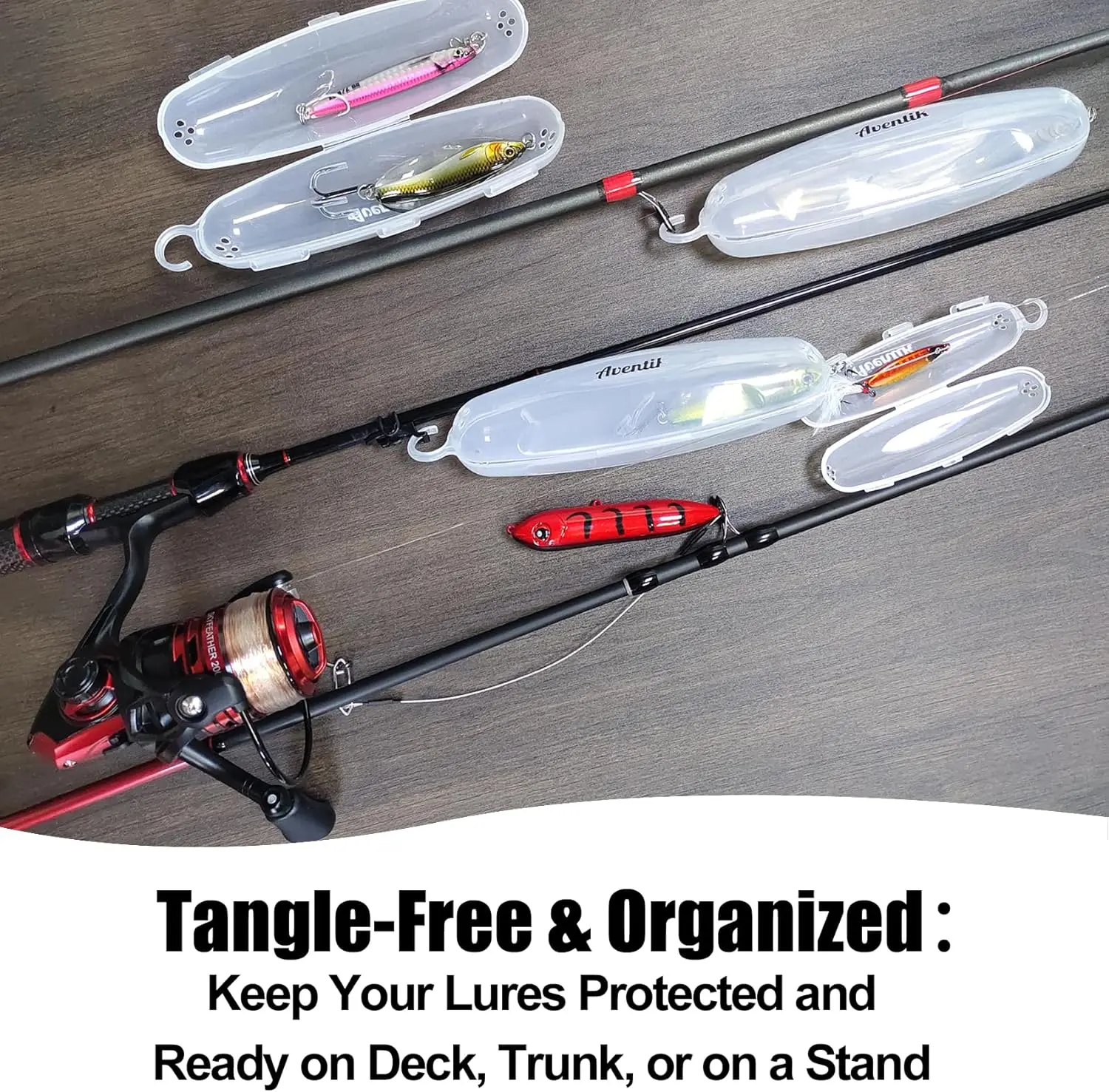 Protectores transparentes para anzuelos con ventilación