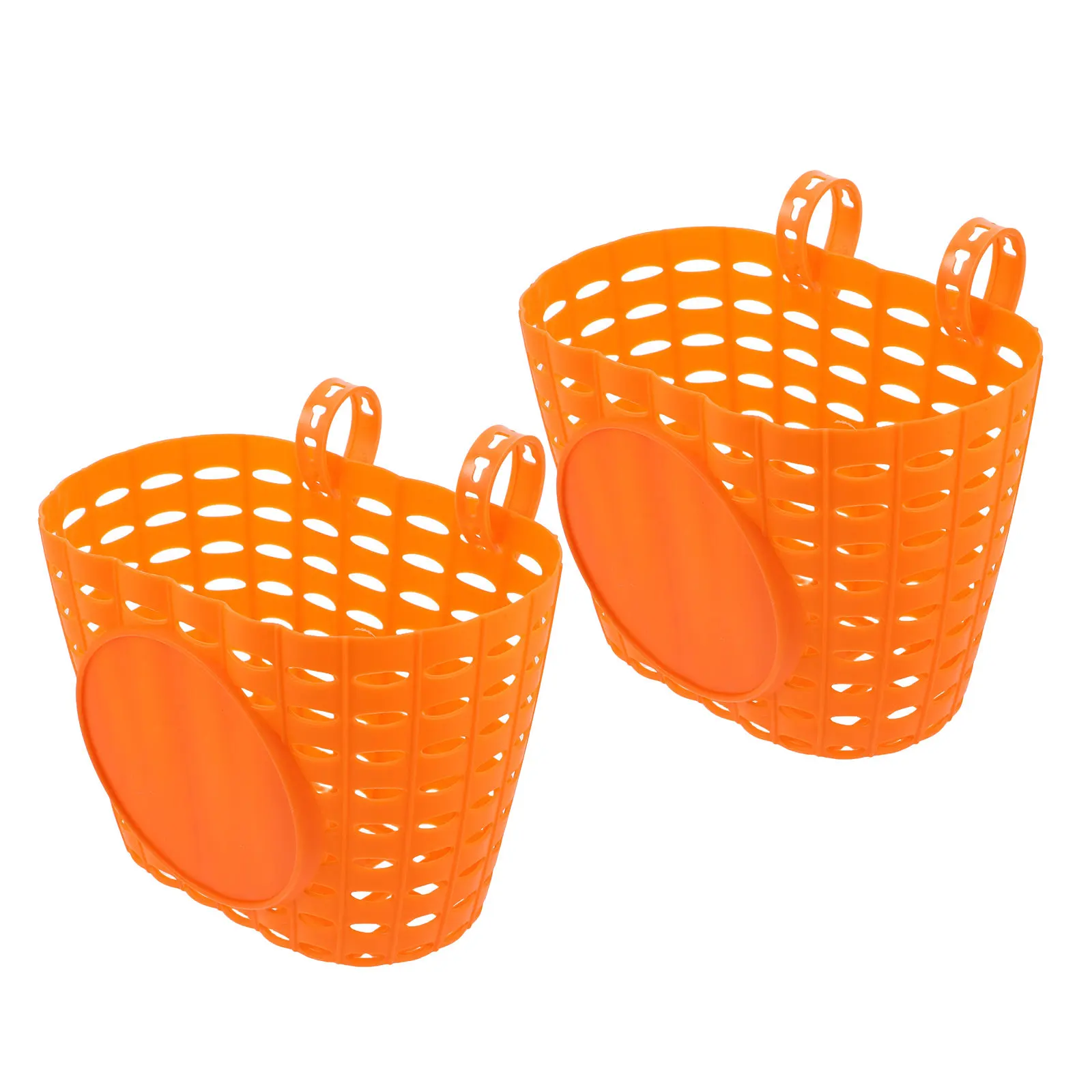 

2Pcs Kids Bike Basket Detachable Plastic Front Handlebar Basket for Boys Girls Bicycles Scooters Tricycles Bright Color Spacious