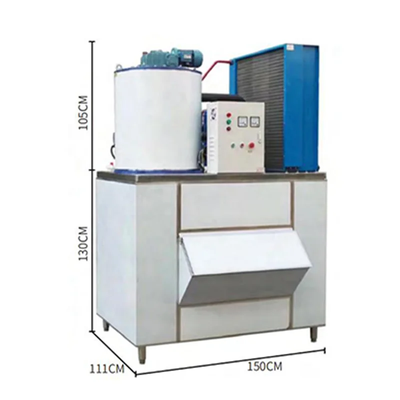 High Capacity 0.3~5 Ton Per Day Commercial Ice Maker Automation Industrial Flake Ice Machine for Restaurant and Retail with CE