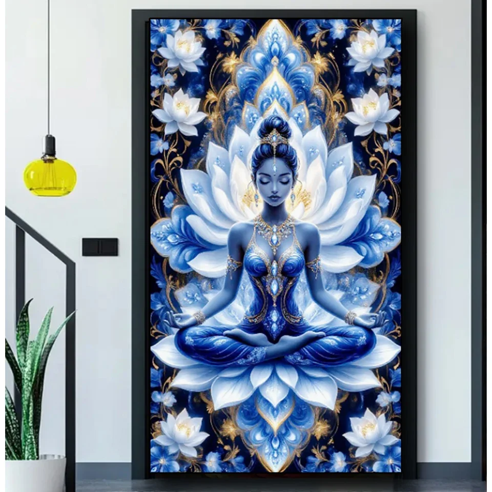 

Удивительный Лотос Йога Женщины Будда Алмазная Художественная Роспись DIY Полная Алмазная Вышивка, Мозаика Домашний Декор, Вышивка Крестом Новогодний Подарок