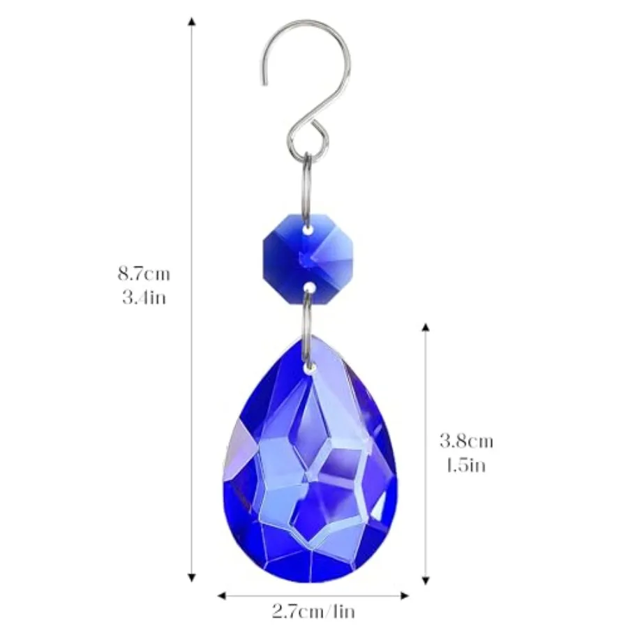 3Inch Crystal Suncatcher Bauhinia Prisms Pendants 10Pcs Chandelier Crystals Replacement Hanging Sun Catcher Beads for DIY Arts