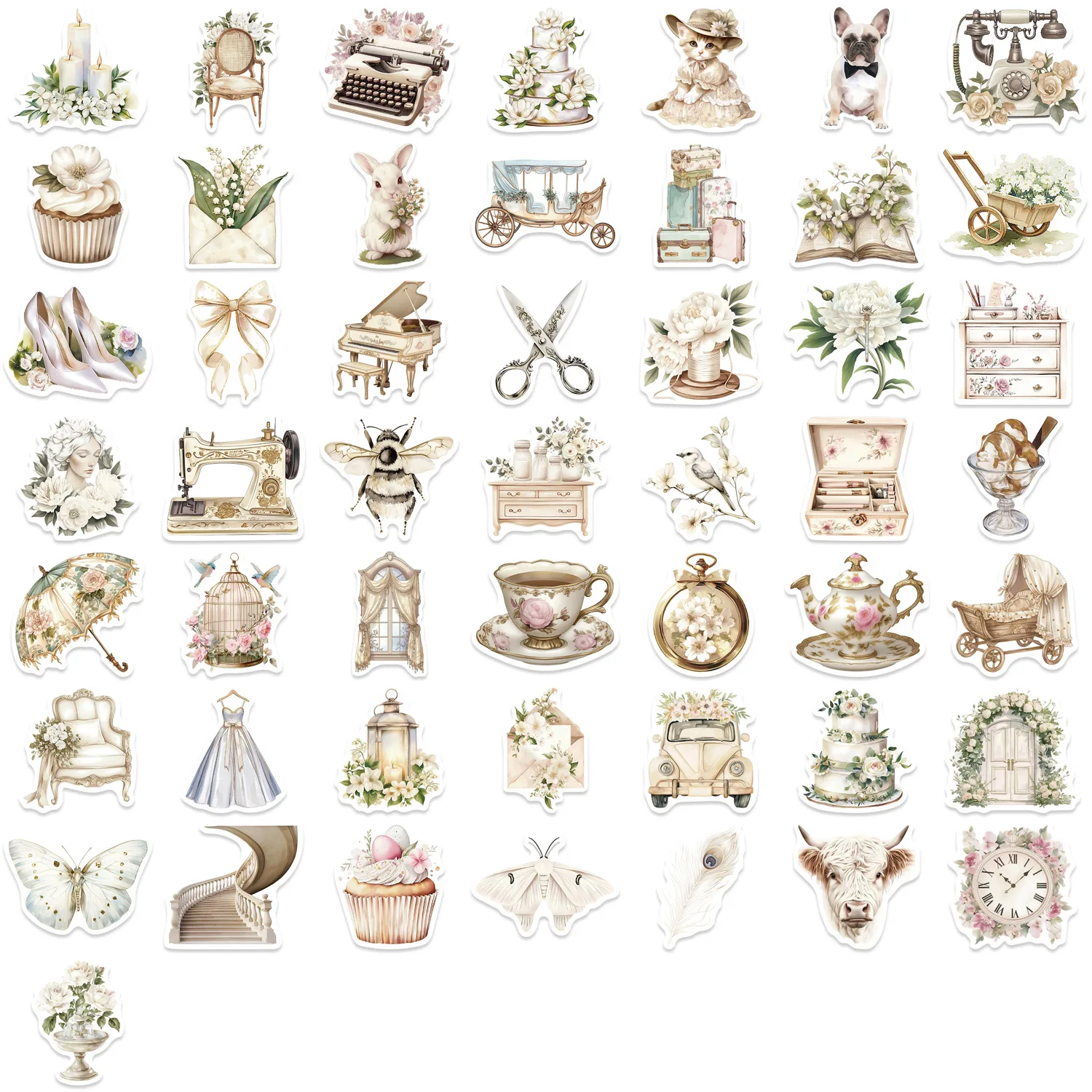 10/50PCS De Witte Renaissance Graffiti Stickers Esthetiek Cartoon Decal Notebook Telefoon Gitaar Skateboard Waterdichte Sticker