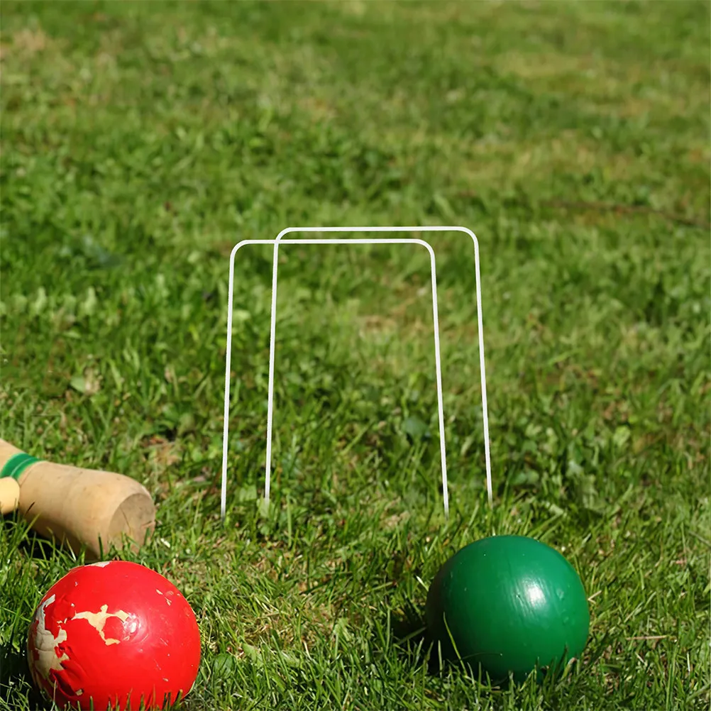 

8Pcs Outdoor Metal Croquet Wickets Universal Lawn Game Hoops Game Accessories Croquet Stick Ground Spike