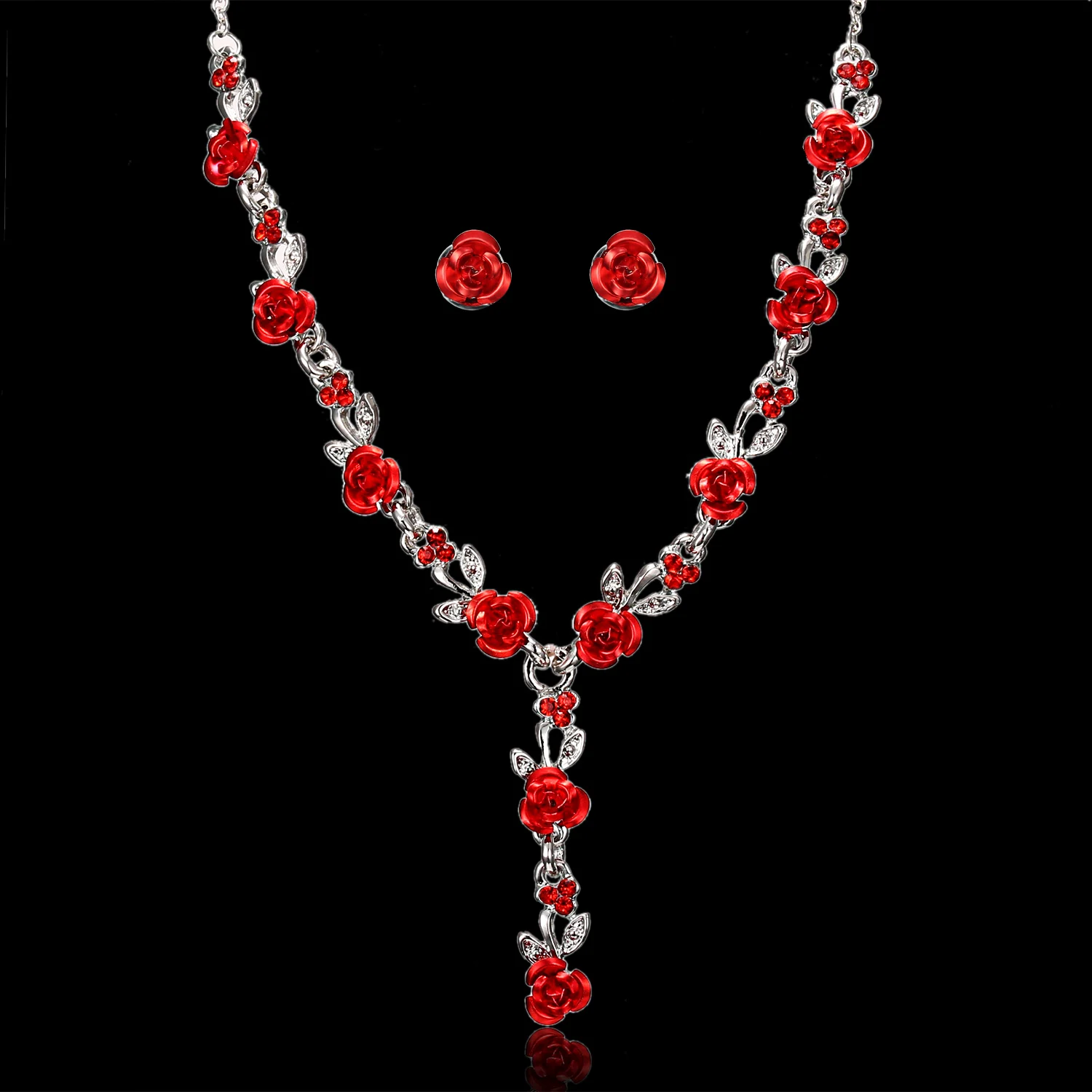Vintage Necklace Earrings Wedding Bridal Elegant Jewelry Sets For Women Flower Necklace Marriage Beads Jewelry Set Fashion