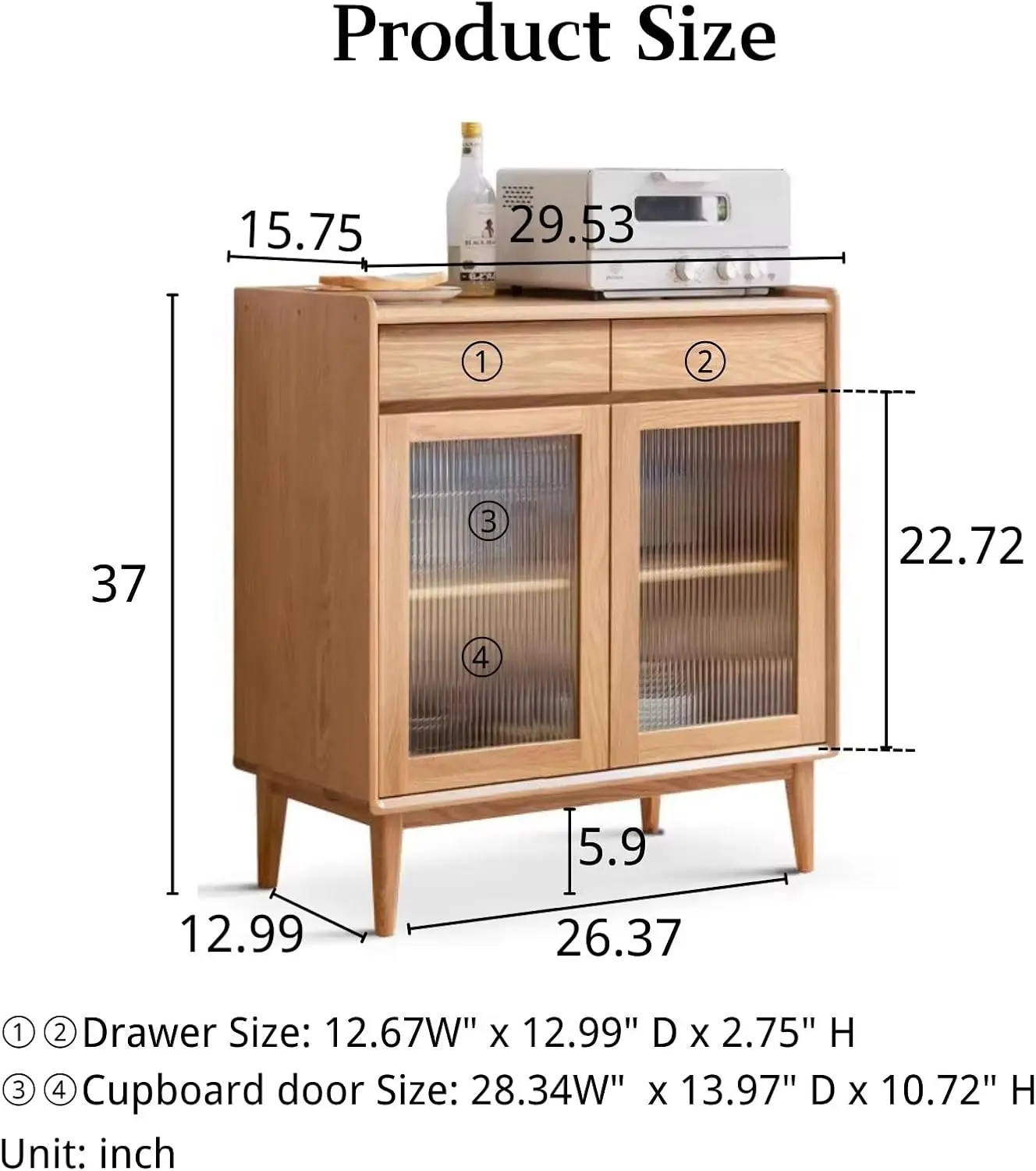 100% Holz schrank mit Türen und Regalen, Küchen ablage Side board Buffets chrank mit Schubladen, Vitrine für