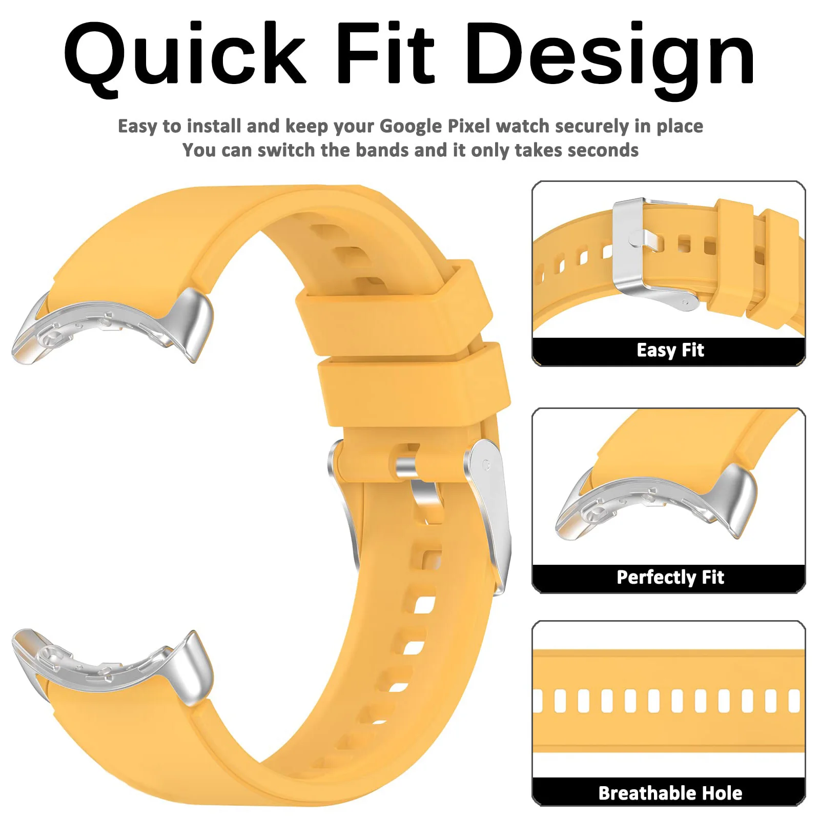 Sport Silicone Strap For Google Pixel Watch 2 band Waterproof Replacement belt wristband bracelet correa for Pixel Watch bands image 2
