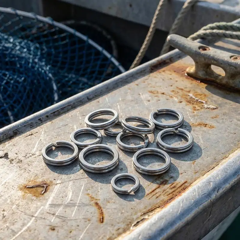 Stainless Steel Fishing Split Rings 100 Pieces Heavy Duty Lure Rings Corrosion Resistant Perfect for Saltwater Fishing Gear
