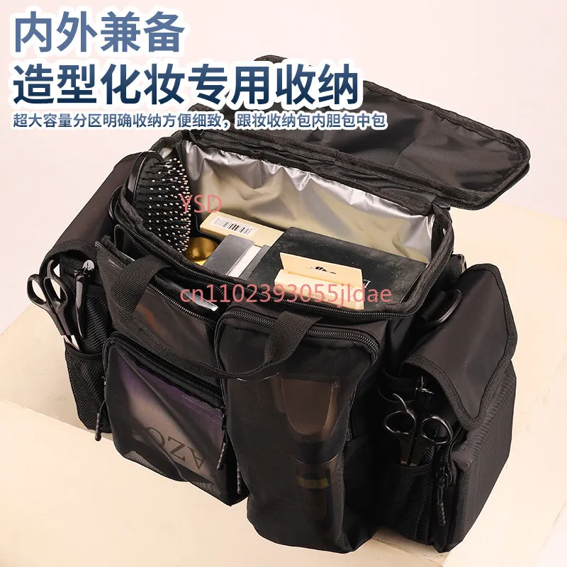 Large-Capacity Lightweight Makeup Touch-Up Bag | One-Shoulder Crossbody Waist Bag with Inner Liner for Artist Outdoor Use